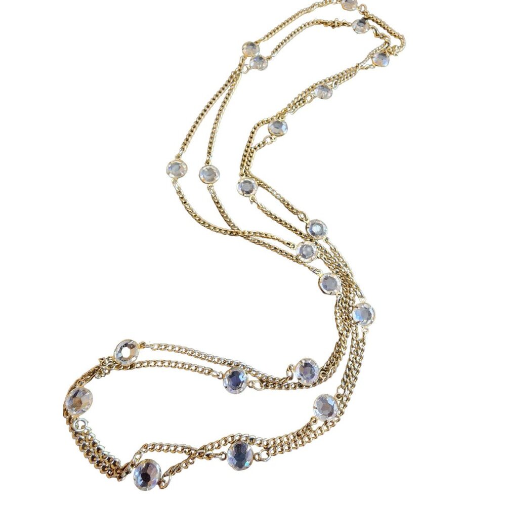 Vintage 60" Crystal Sautoir Necklace (A1850)